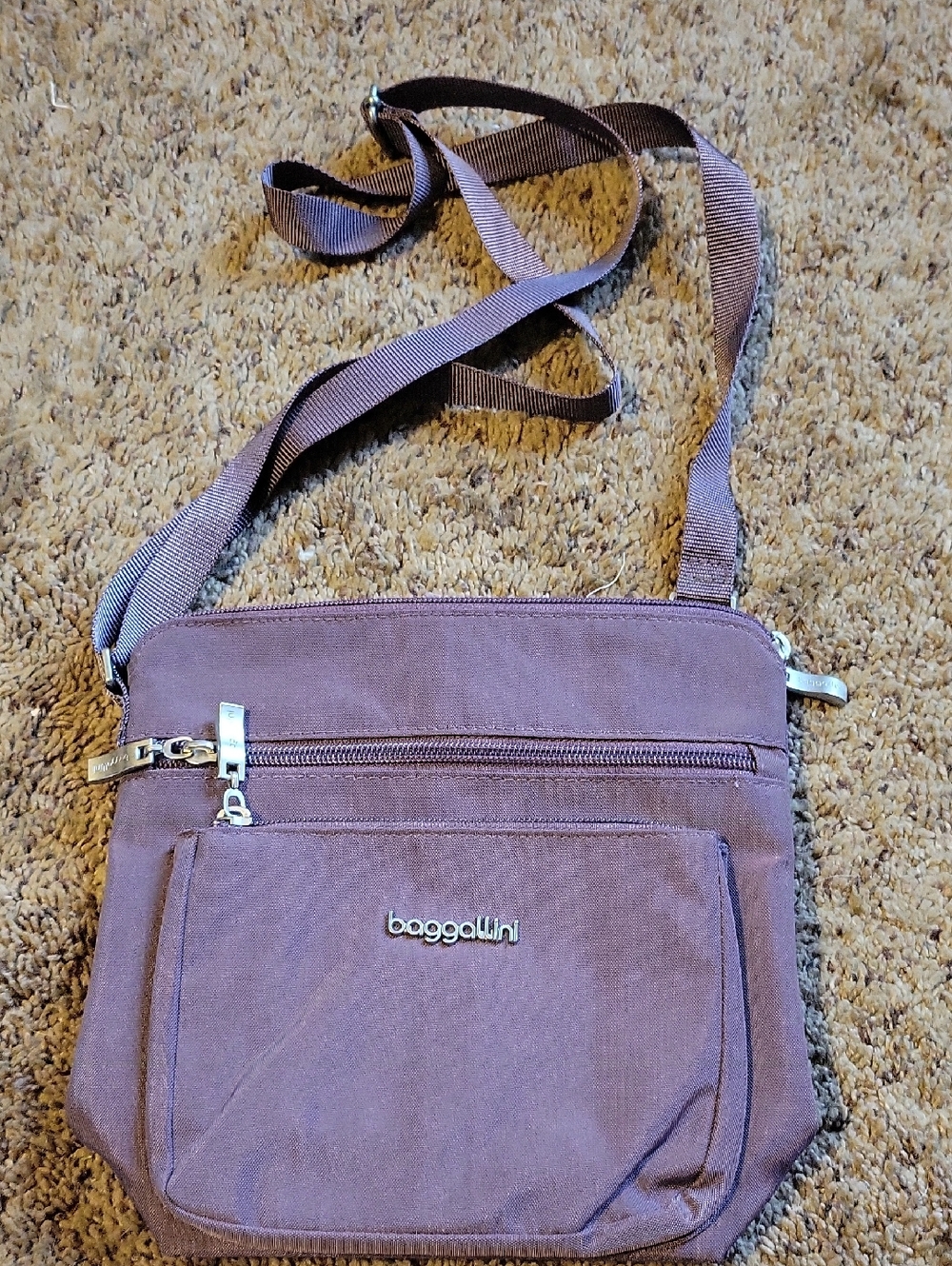 Baggallini Purple Crossbody Bag - Compact Everyday Shoulder Bag